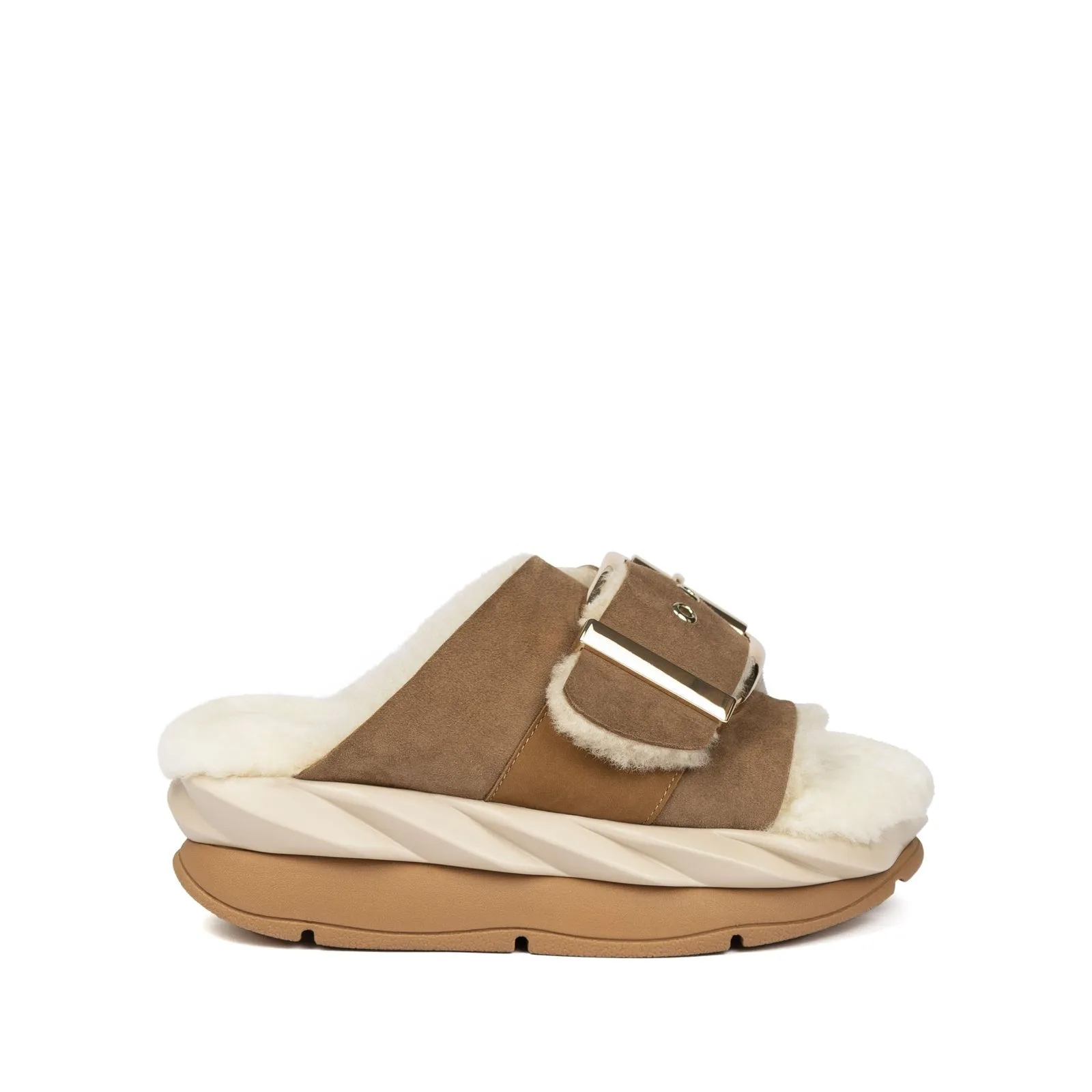 4ccccees Fur Brown Sandals