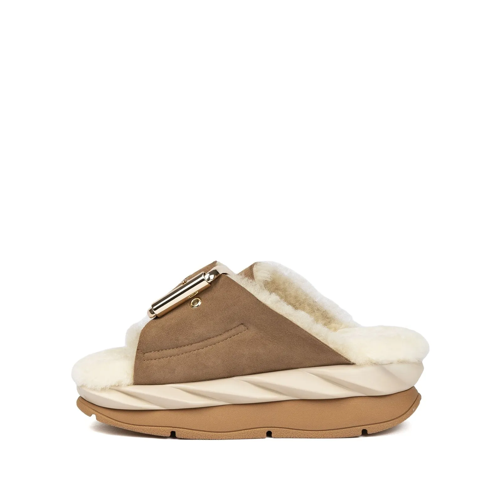 4ccccees Fur Brown Sandals