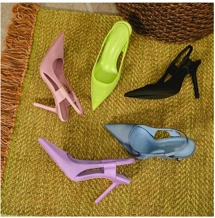 Advbridge Women Stilettos High Heel Mules Shoes Singback Sandals For Women Elegant Pumps Ladies Party Wedding Shoes Zapatos De Mujer