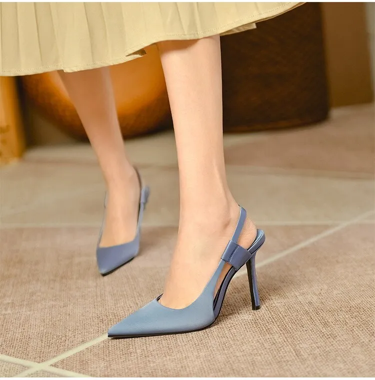 Advbridge Women Stilettos High Heel Mules Shoes Singback Sandals For Women Elegant Pumps Ladies Party Wedding Shoes Zapatos De Mujer