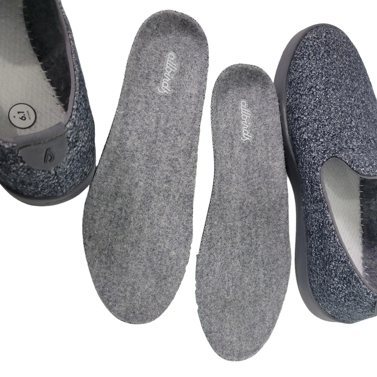 Allbirds Lounger Grey Flats Loafers Wool Round Toe Slip On Sneaker Shoes Washable Comfort Size 7