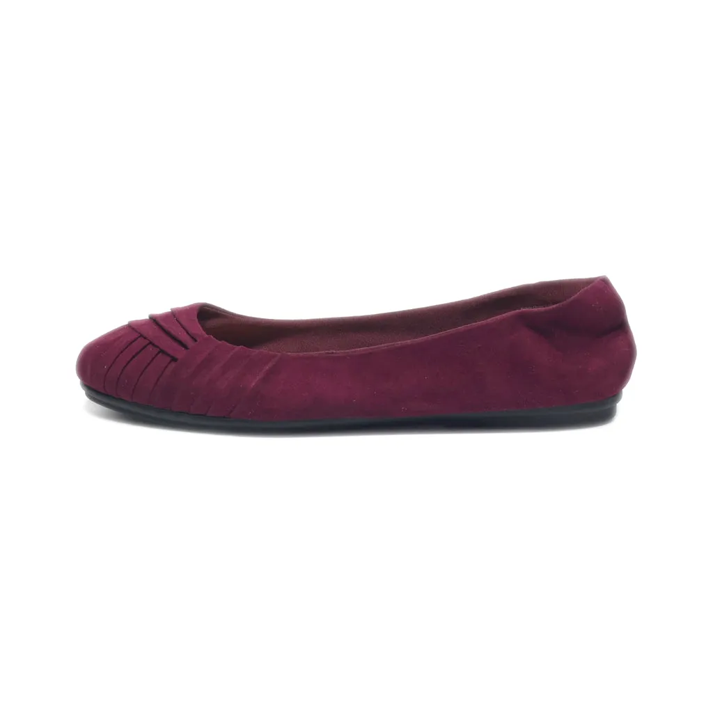 American Eagle Ballerinas Leather Maroon Colour For Women