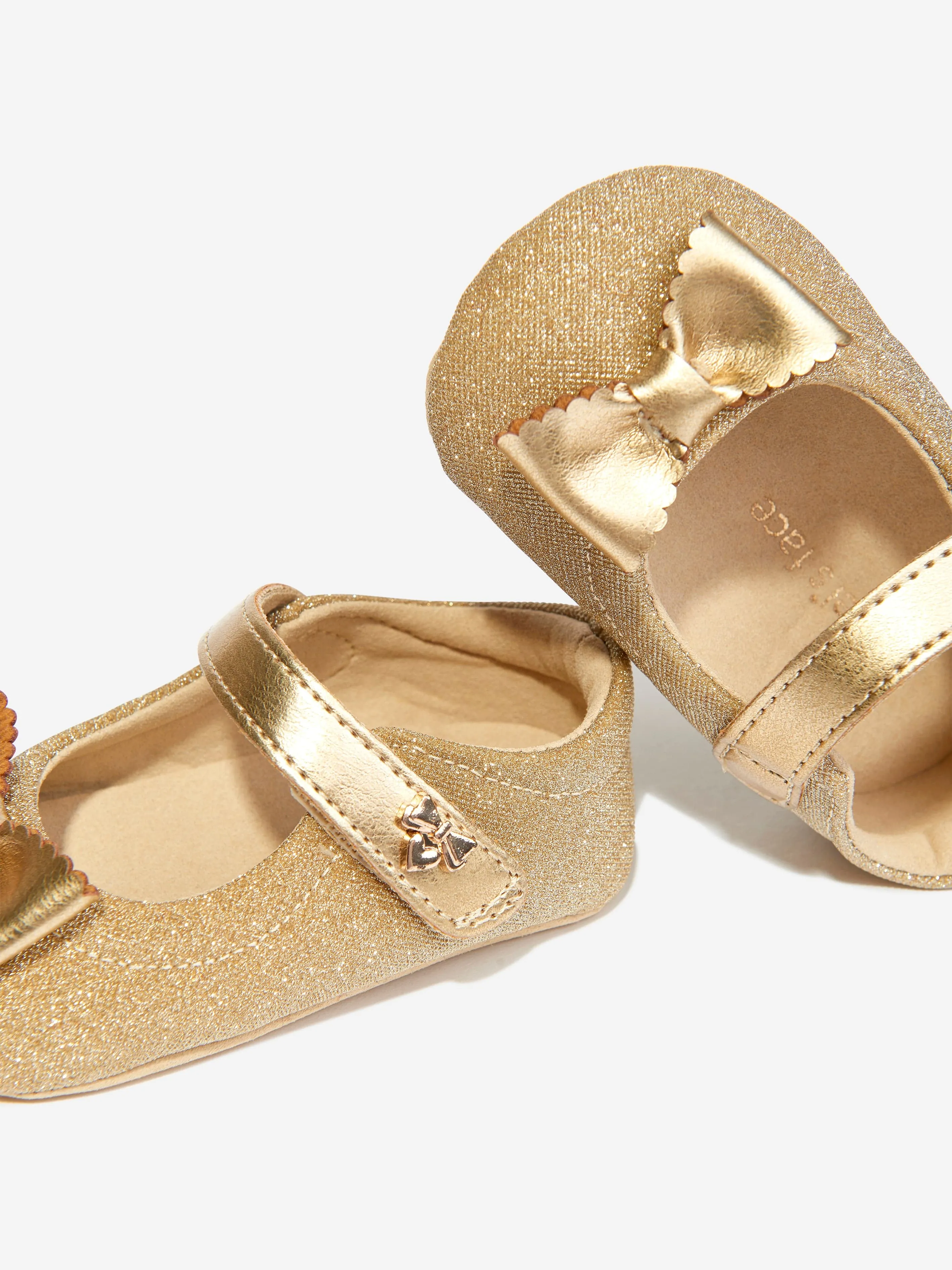 Angels Face Baby Girls Maxine Glitter Shoes in Gold