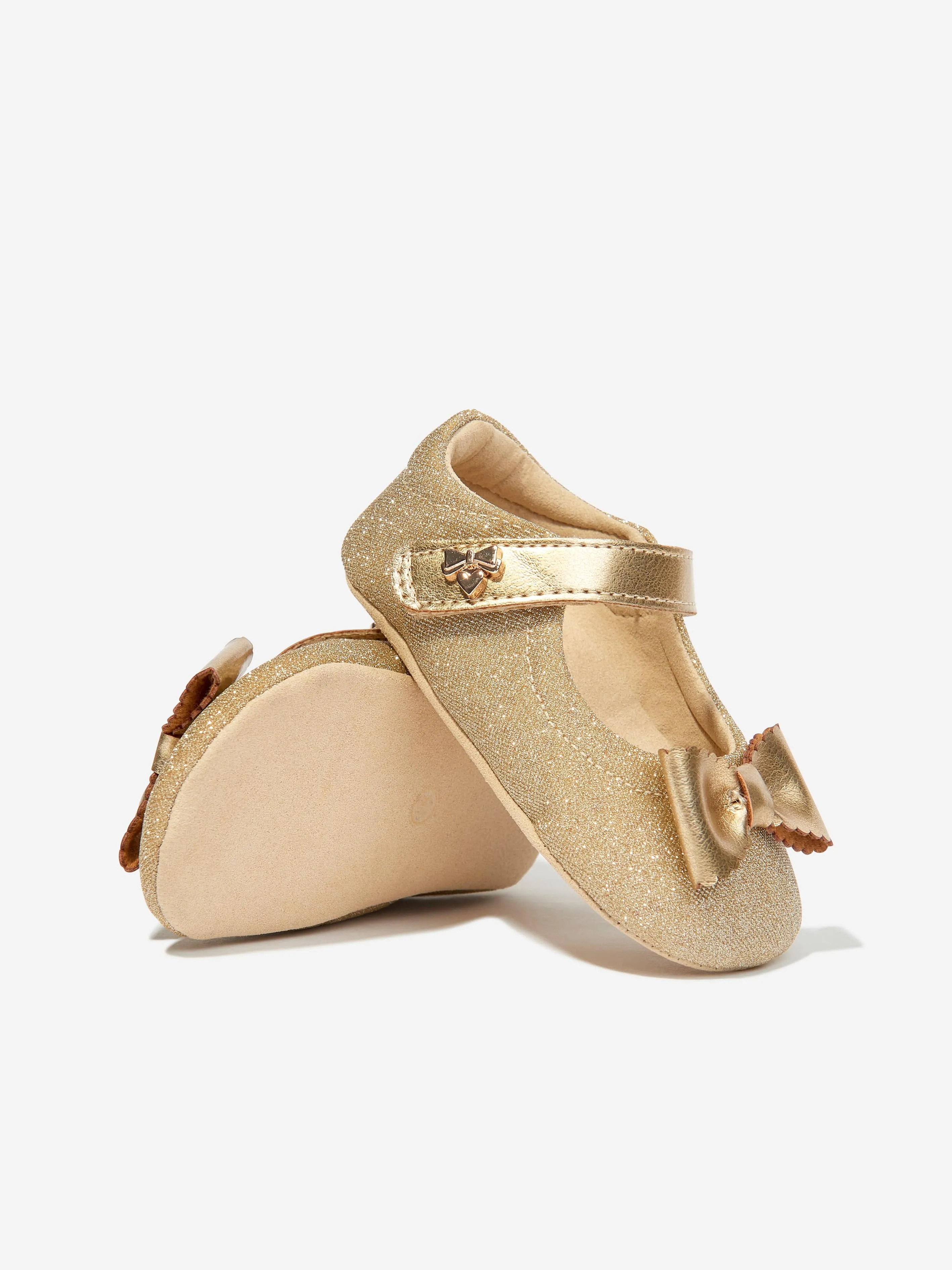 Angels Face Baby Girls Maxine Glitter Shoes in Gold