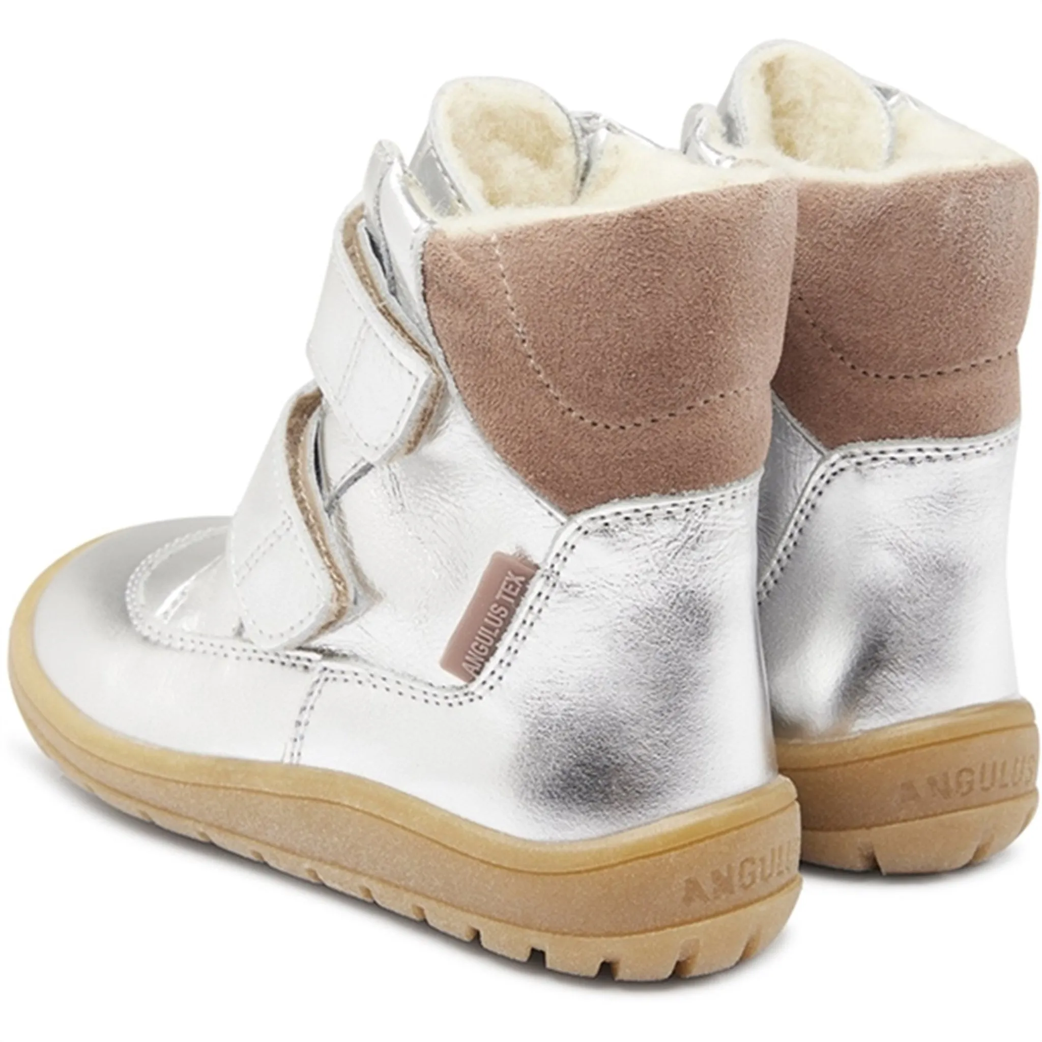 Angulus Tex-Boots With Velcro Silver/Pale Mauve