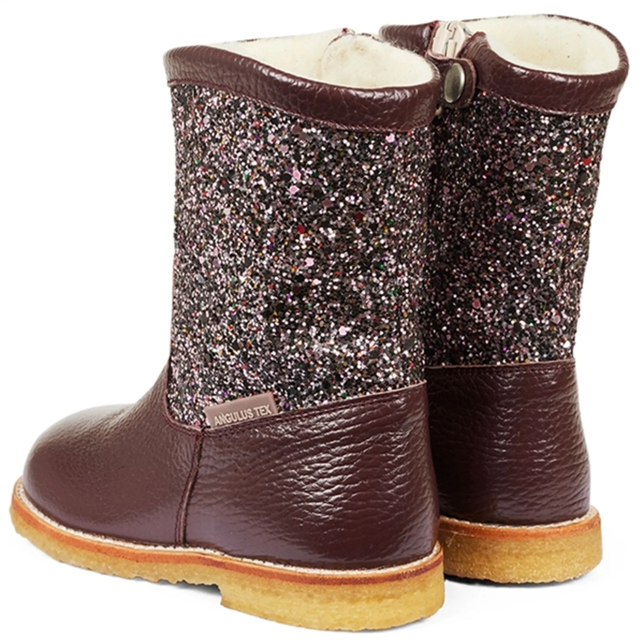 Angulus Tex Boots With Zipper Bordeaux/Bordeaux Multi Glitter