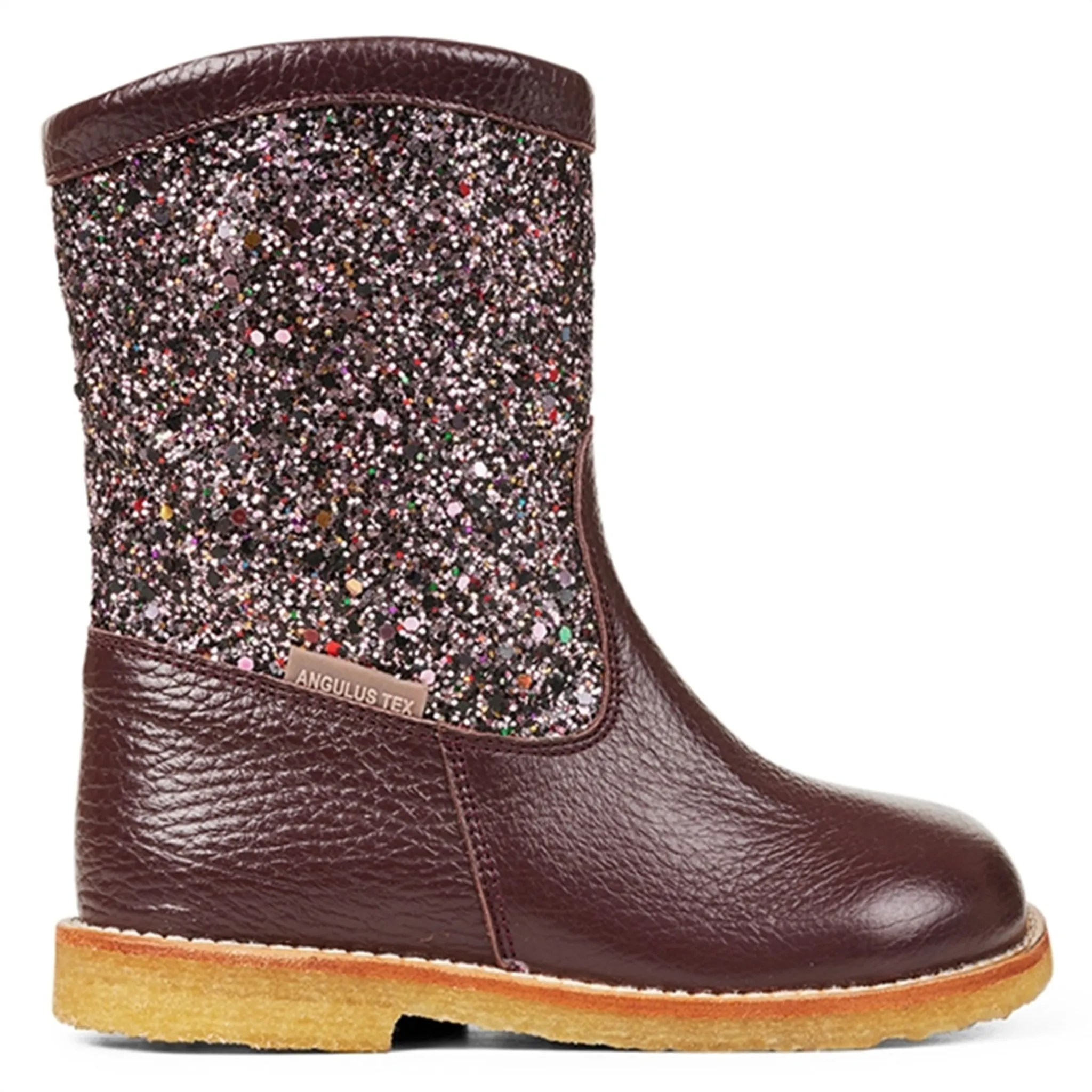 Angulus Tex Boots With Zipper Bordeaux/Bordeaux Multi Glitter