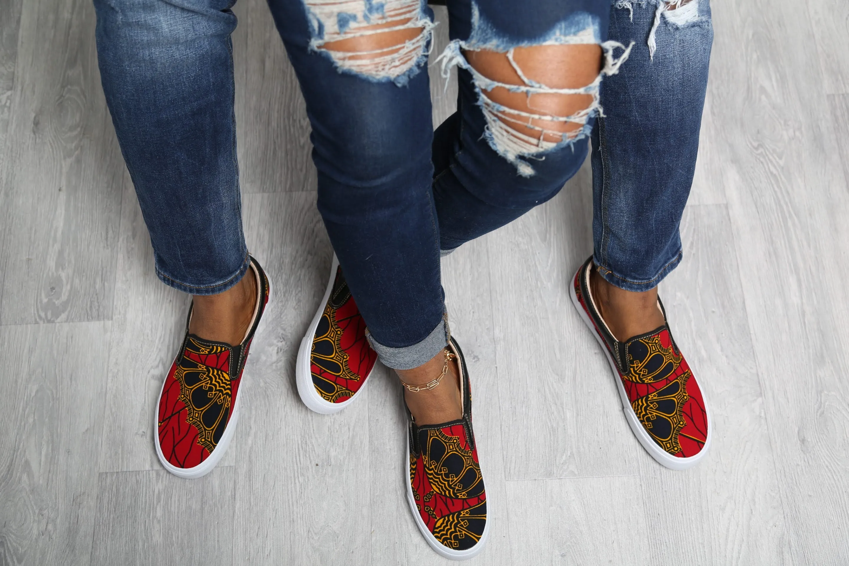 Ankara Slip-on Sneakers African Print Casual Shoes - CALABAR