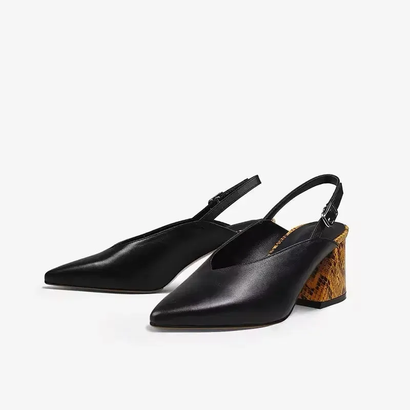 Arbela Black Slingback Pumps