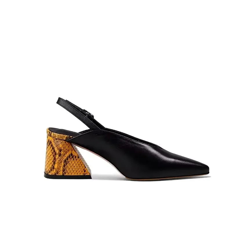 Arbela Black Slingback Pumps