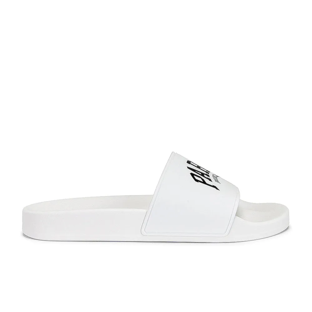 Balenciaga Women's Cities Paris Pool Rubber Slide Sandals in White