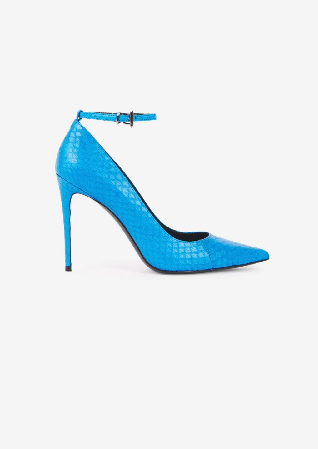 BARBARA BUI TURQUOISE BLUE SNAKESKIN PUMPS