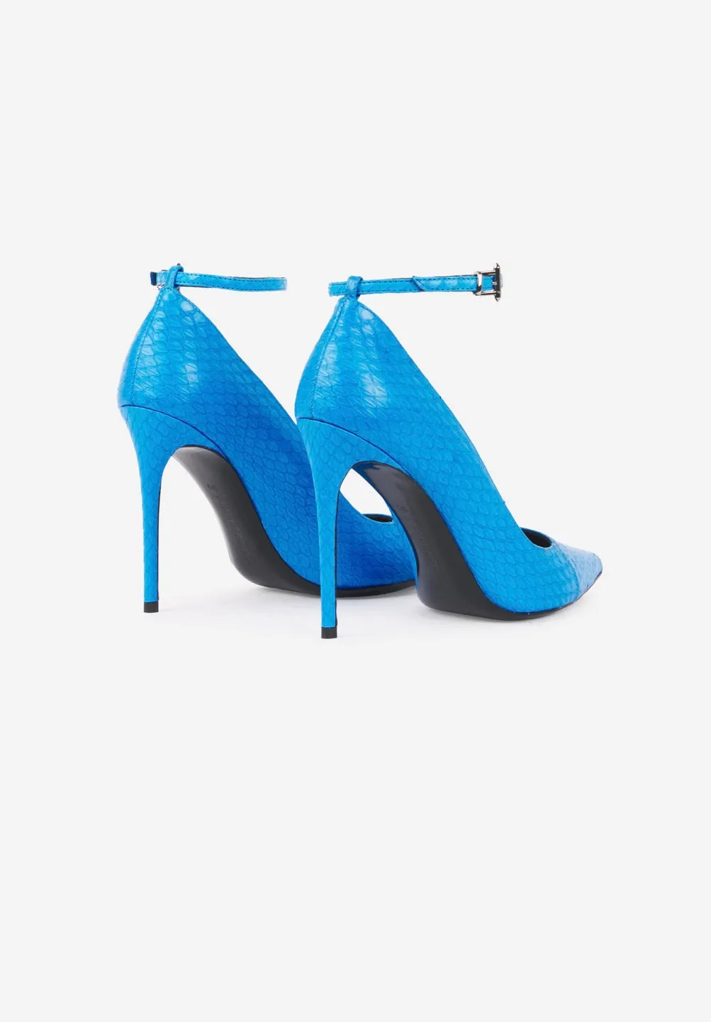 BARBARA BUI TURQUOISE BLUE SNAKESKIN PUMPS