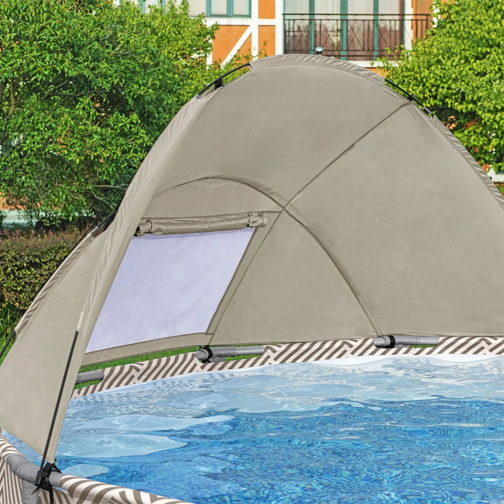 Bestway Steel Pro MAX 13' x 42" Round Above Ground Pool Set with Canopy & Ladder