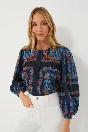 Bleu Fable Shea Peasant Blouse