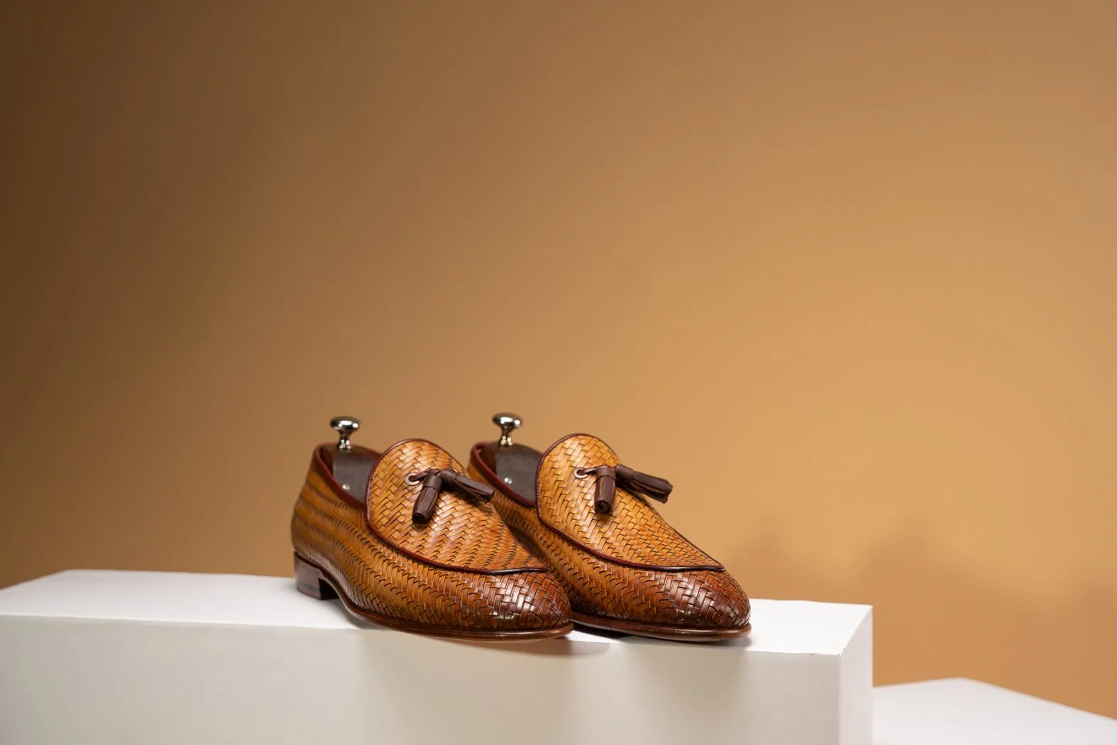 BOSPHORUS LEATHER LOAFER - WOVEN HONEY