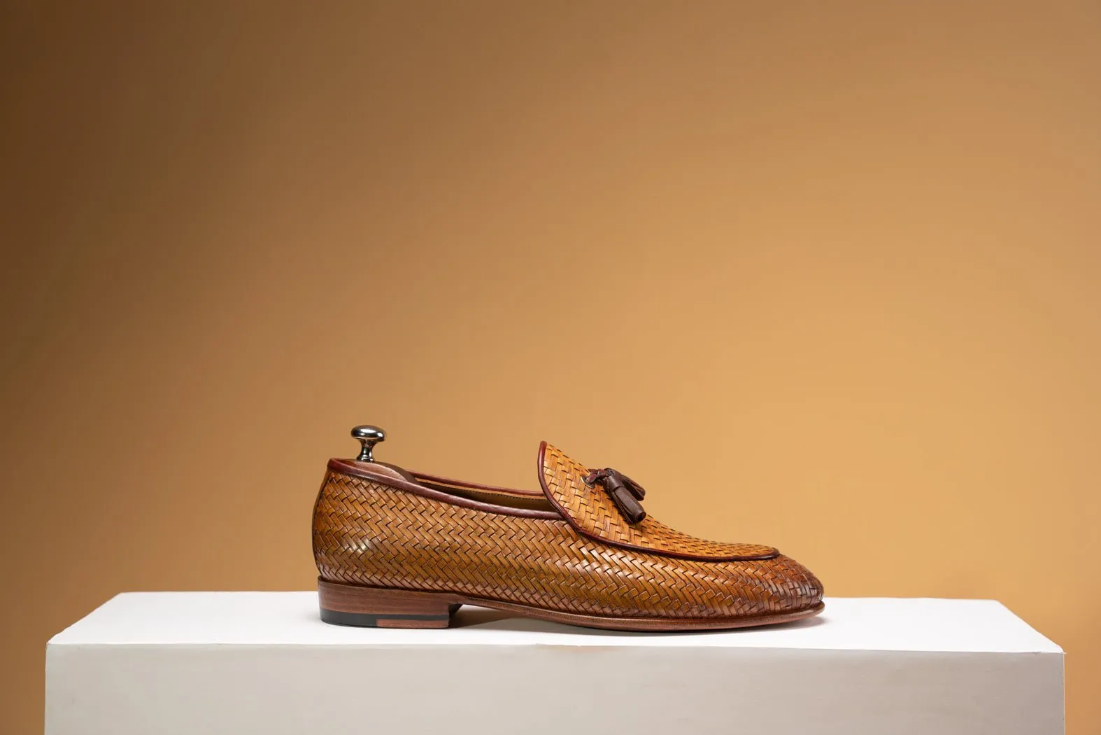 BOSPHORUS LEATHER LOAFER - WOVEN HONEY