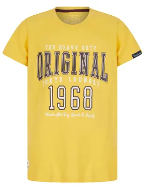 Boys Original 68 Motif Cotton T-Shirt in Mimosa Yellow - Tokyo Laundry Kids