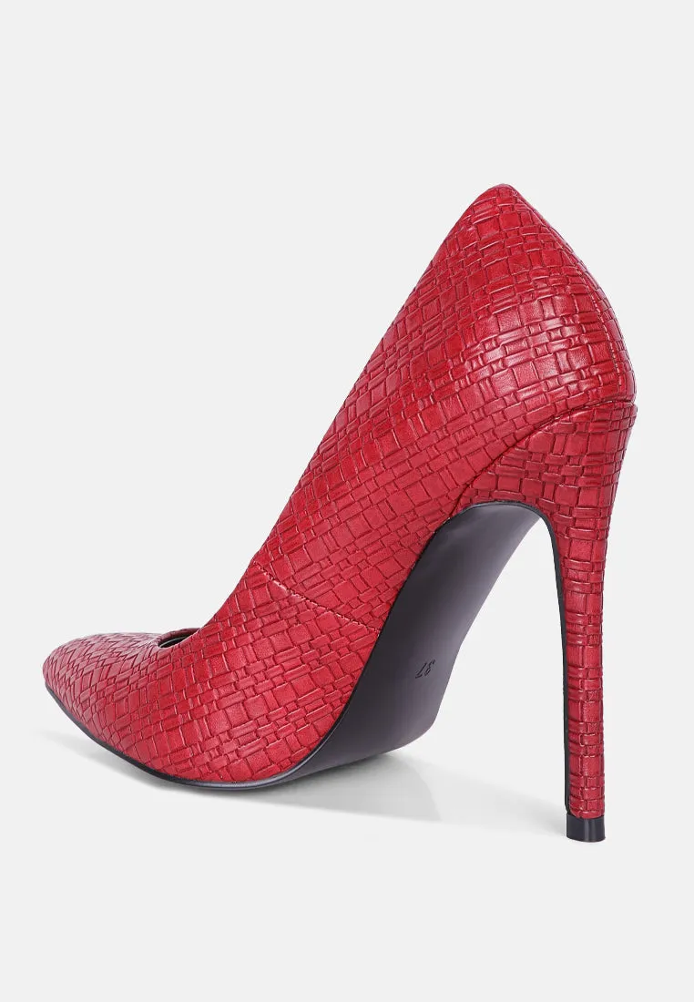 Brinkles Weave Pattern High Heel Pumps