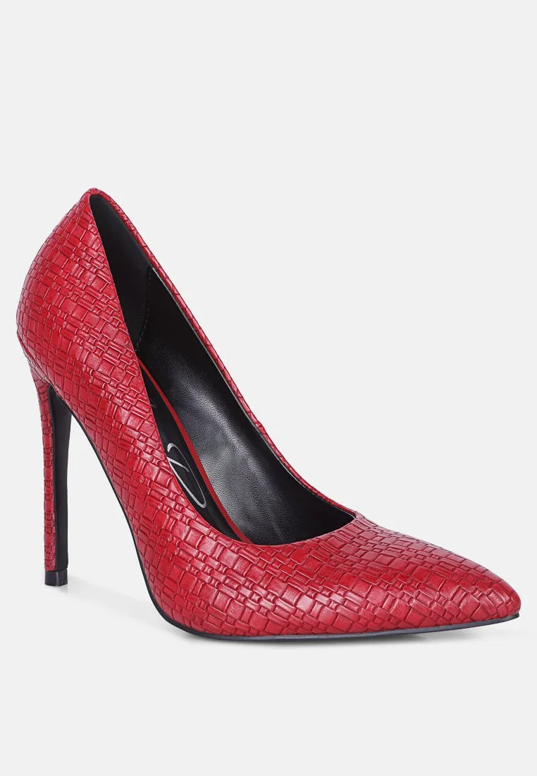 Brinkles Weave Pattern High Heel Pumps