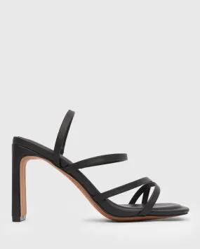 CALLABRIA High Block Heel Strappy Mules