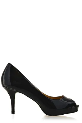 CAMERON Black Patent Peep Toe