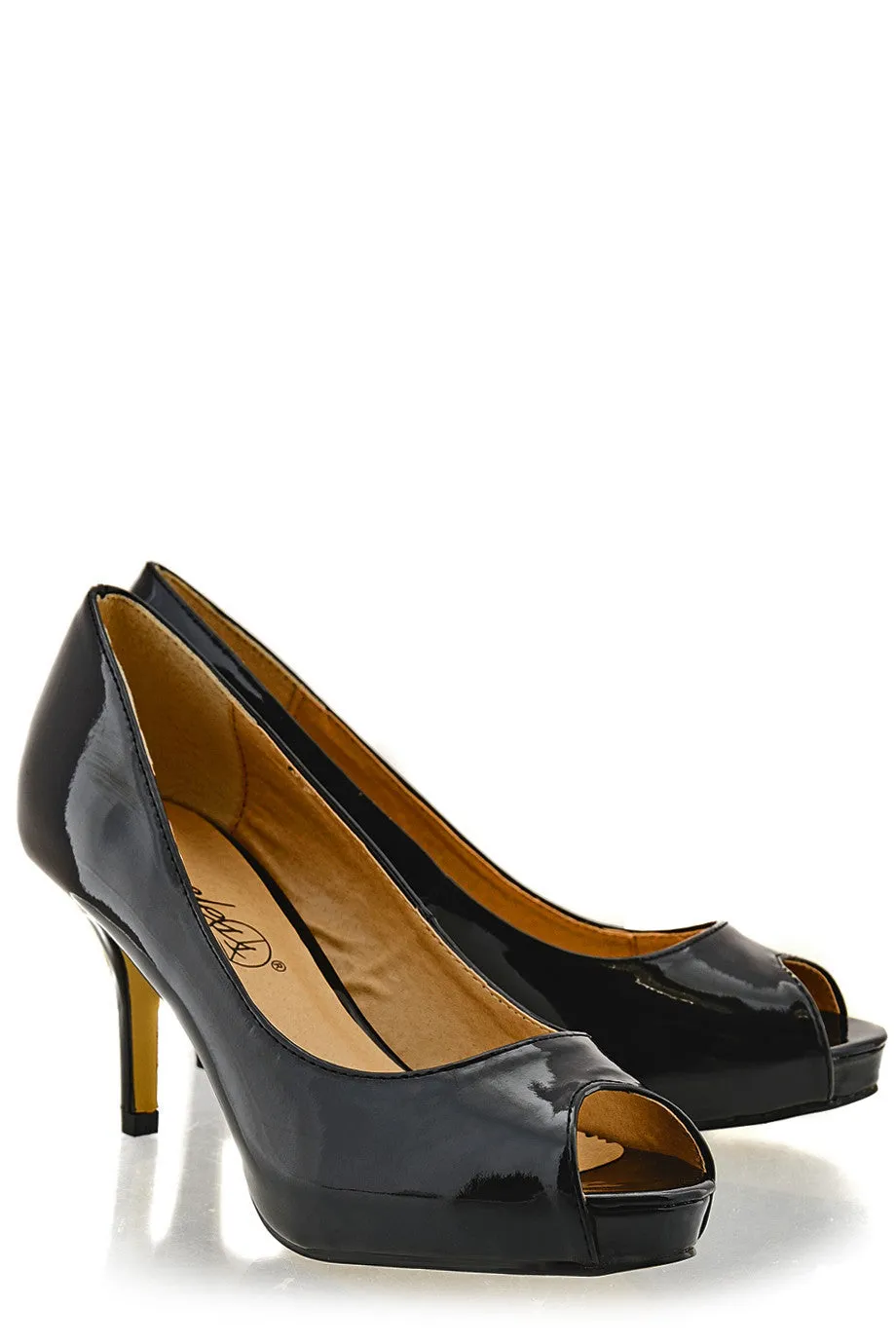 CAMERON Black Patent Peep Toe