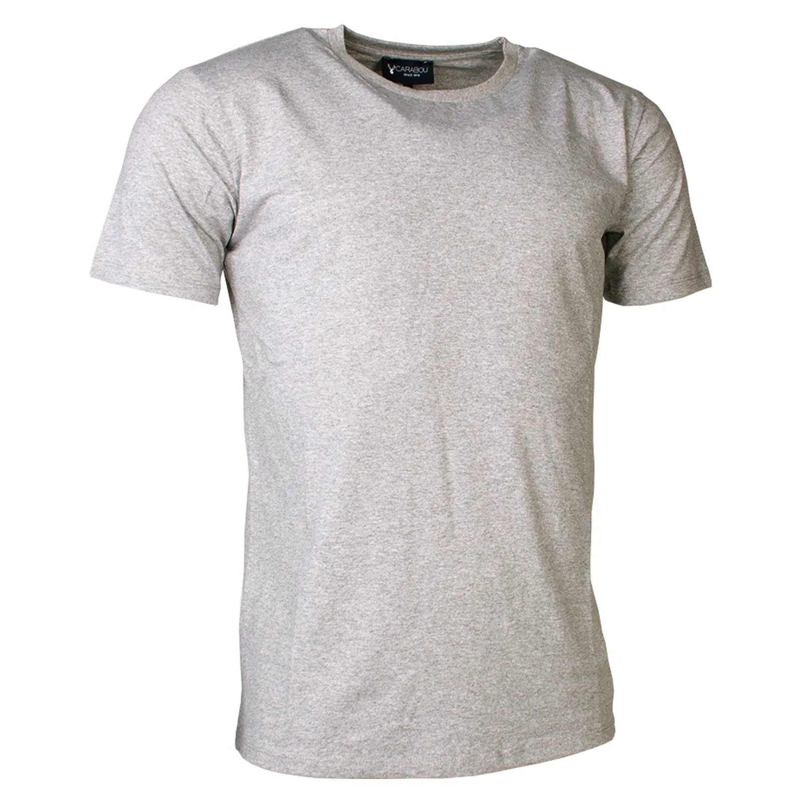 Carabou Men's Round Neck T-shirt - Grey Marl