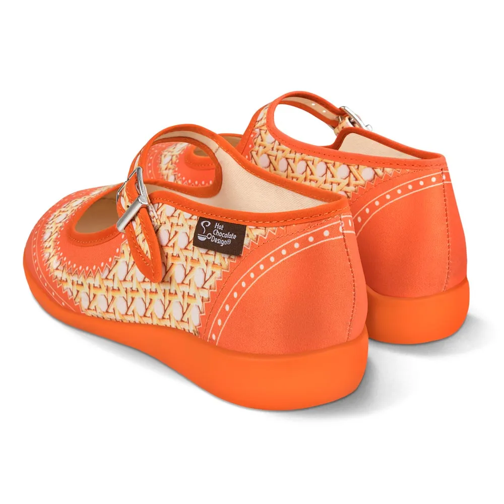 Chocolaticas® Havana Rattan Orange Women's Mary Jane Flat