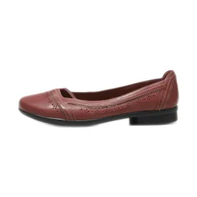 Clarks Ballerinas Leather Maroon Colour For Women