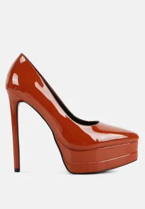 Cuddles Patent Faux Leather Platform Stiletto Pumps