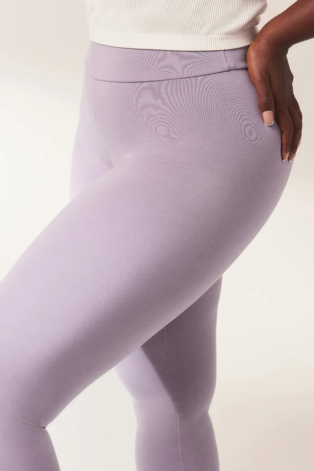 Curve Lightweight Everyday High Waisted Leggings - Mauve