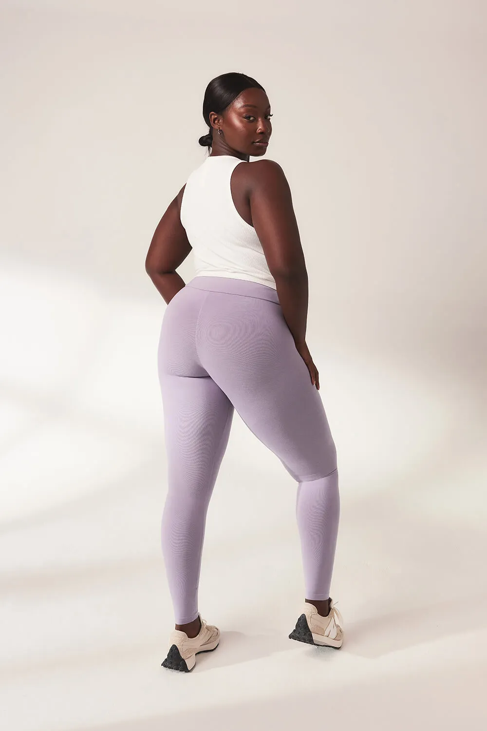 Curve Lightweight Everyday High Waisted Leggings - Mauve