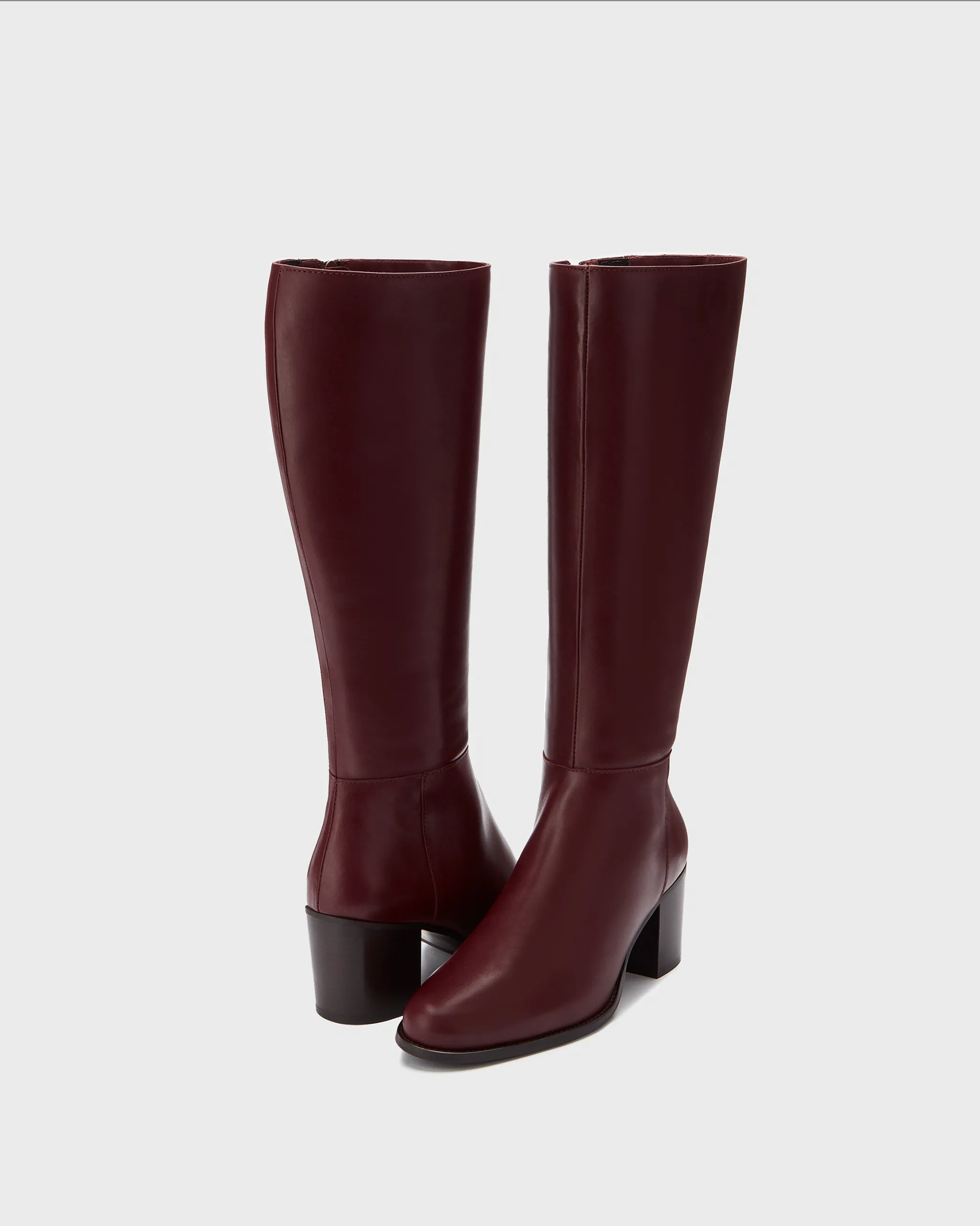 Dalia Standard Knee High Boots in Burgundy Leather