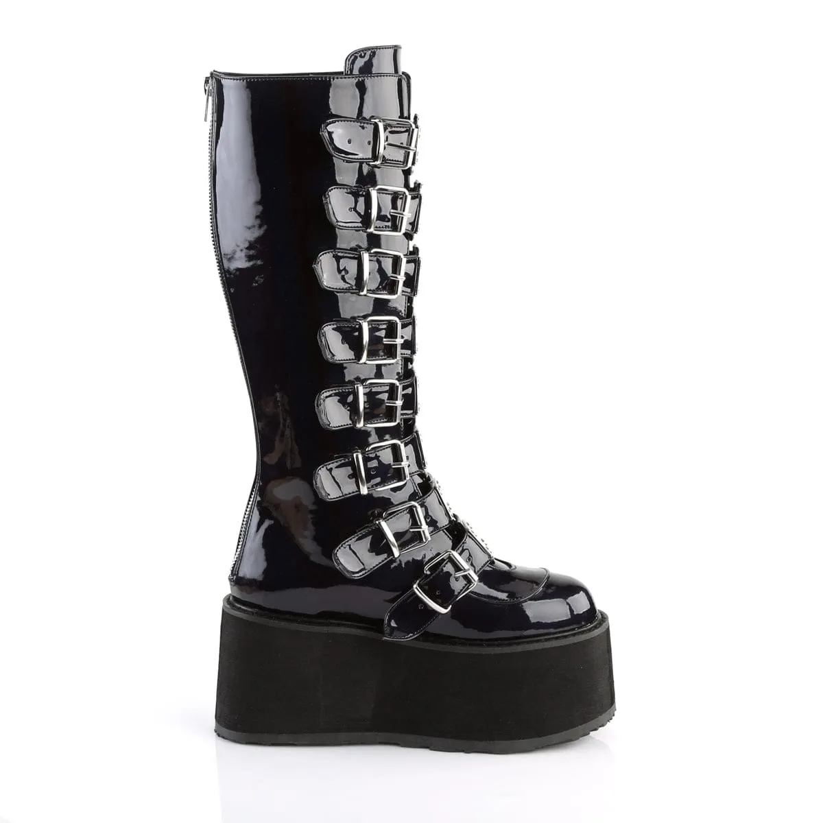 DAMNED-318 Black Hologram Vegan Leather