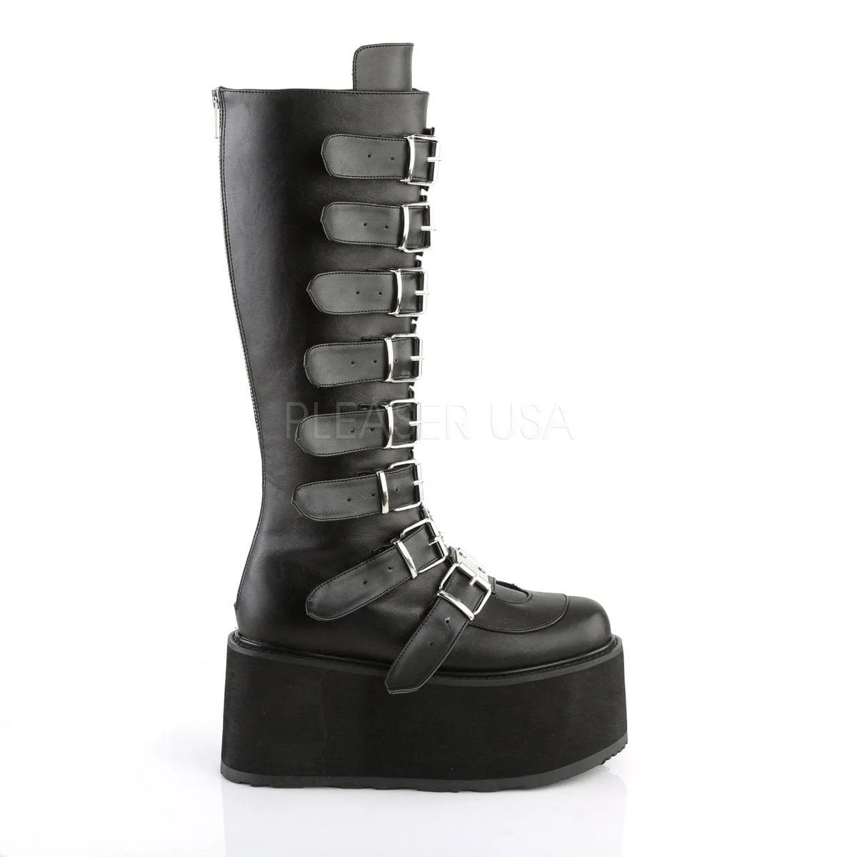 DAMNED-318 Black Vegan Leather