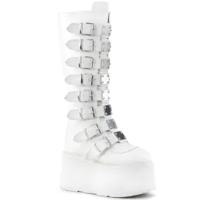 DAMNED-318 White Vegan Leather