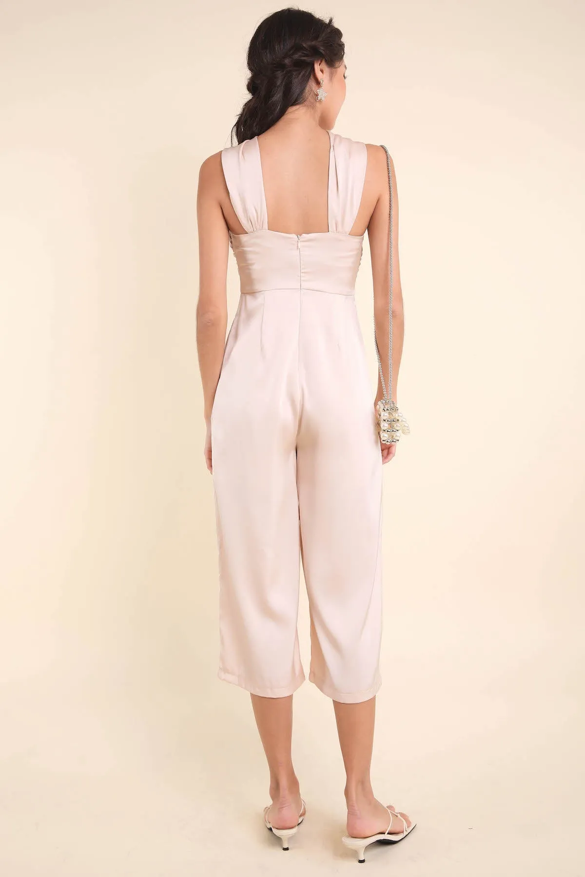 DARLENE HALTER JUMPSUIT IN CHAMPAGNE