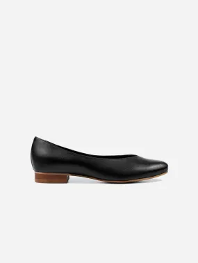 Desserto® Cactus Leather Vegan Ballerina Pumps | Black