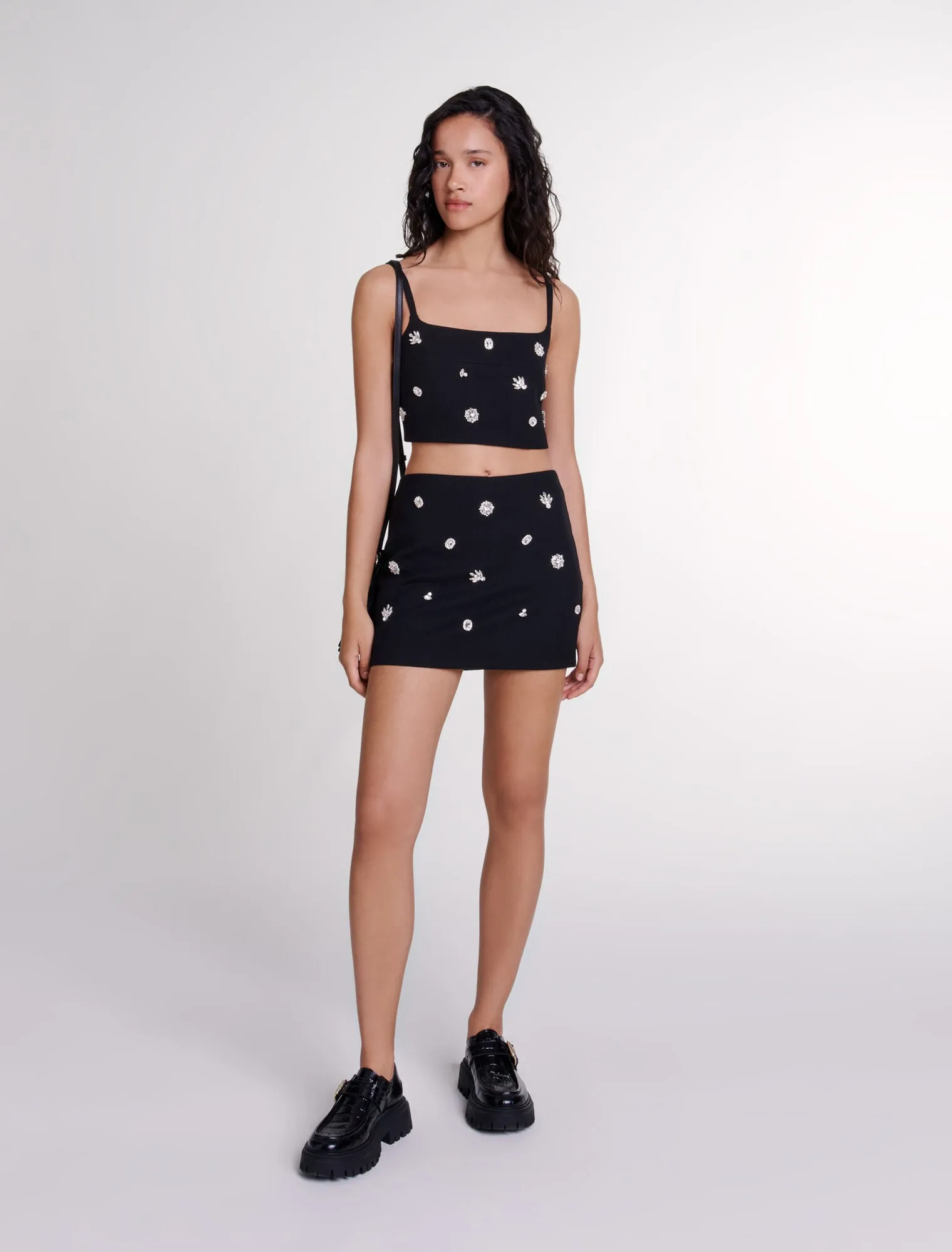 Diamanté effect skort