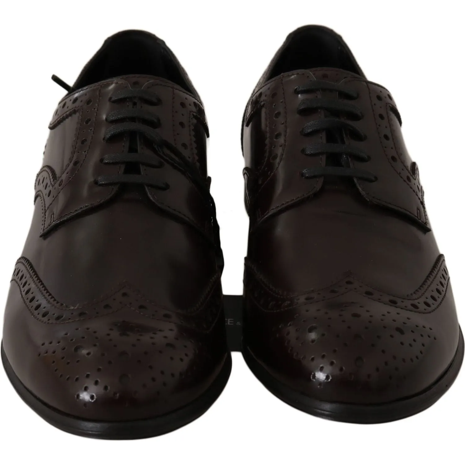 Dolce & Gabbana Elegant Brown Leather Oxford Flats