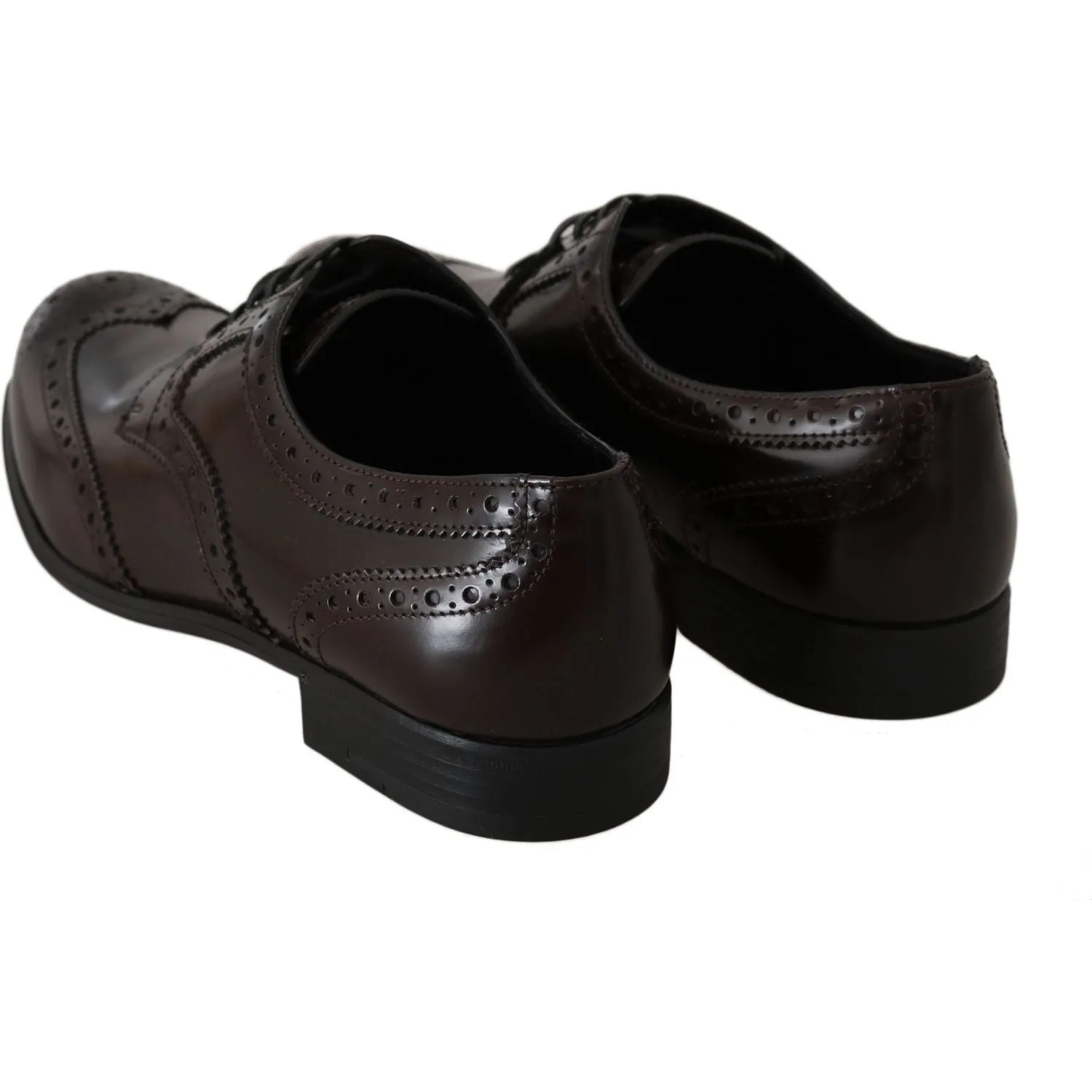 Dolce & Gabbana Elegant Brown Leather Oxford Flats