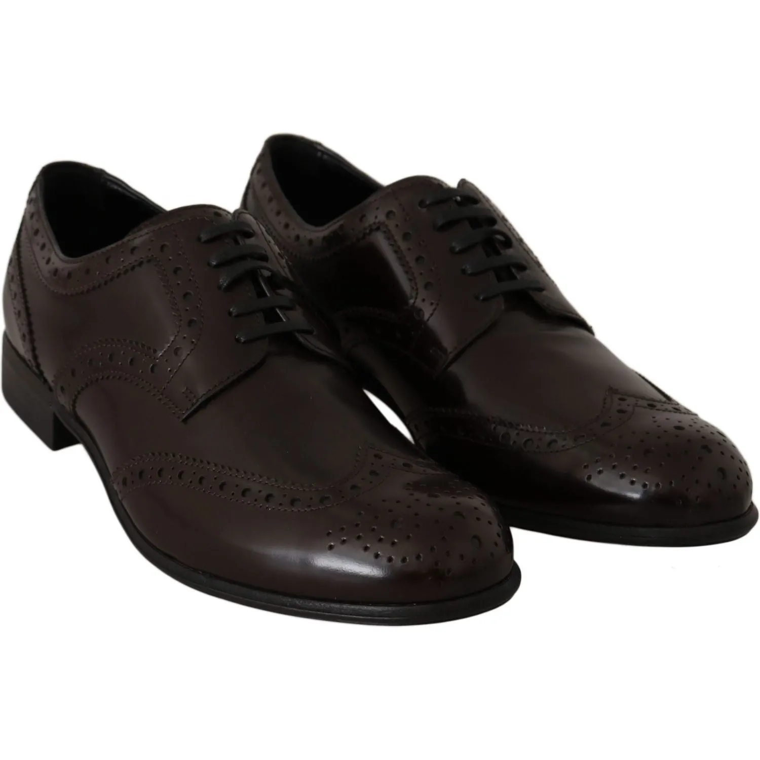 Dolce & Gabbana Elegant Brown Leather Oxford Flats