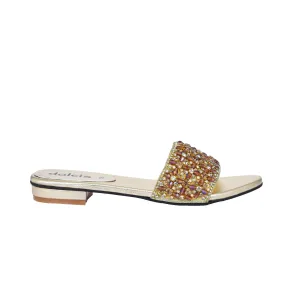 Elegant Gold Beaded Flats | 509J-X