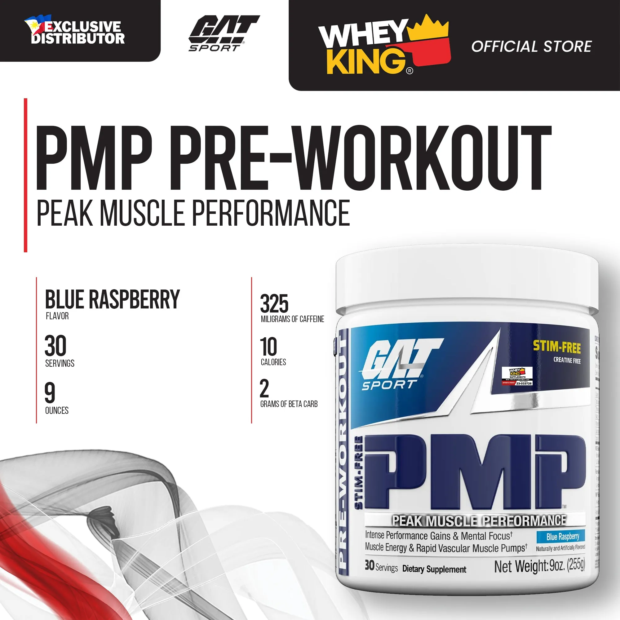 GAT Sport PMP Pre-Workout ( STIM-FREE)