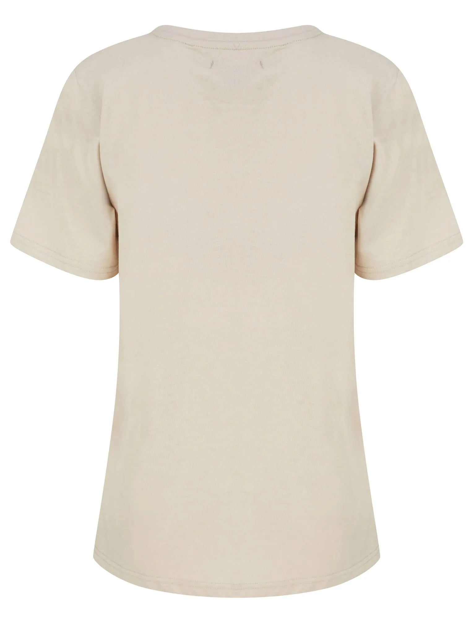 Geo Fly Butterfly Motif Cotton T-Shirt in Stone Marl - Weekend Vibes