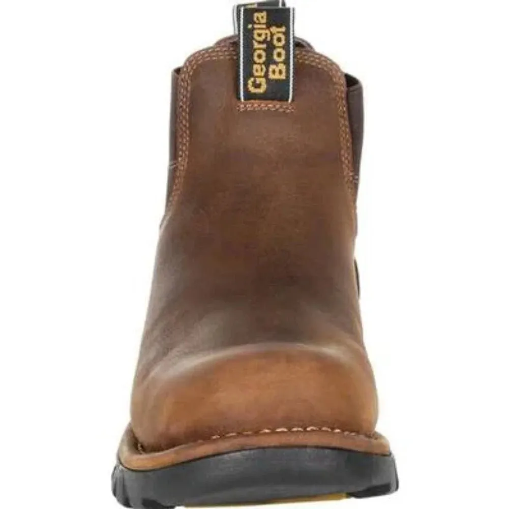 Georgia Boot Eagle One Men's Waterproof Chelsea Work Boots Gb00315 In Brown