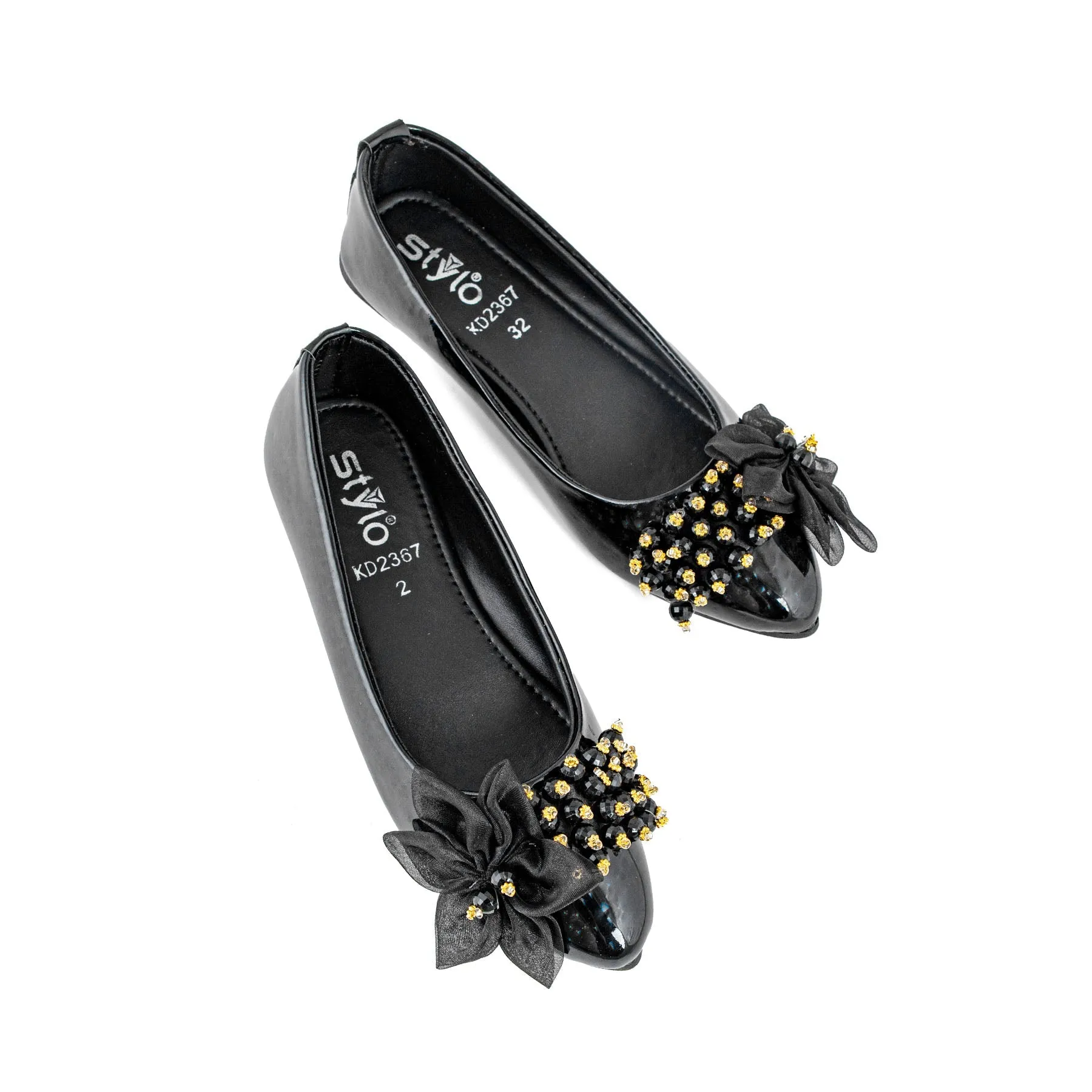 Girls Black Formal Pumps KD2367