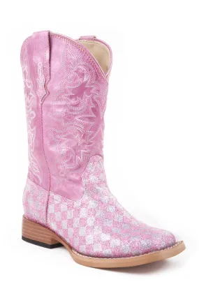 Girl's Roper Checker Glitter Western Boot