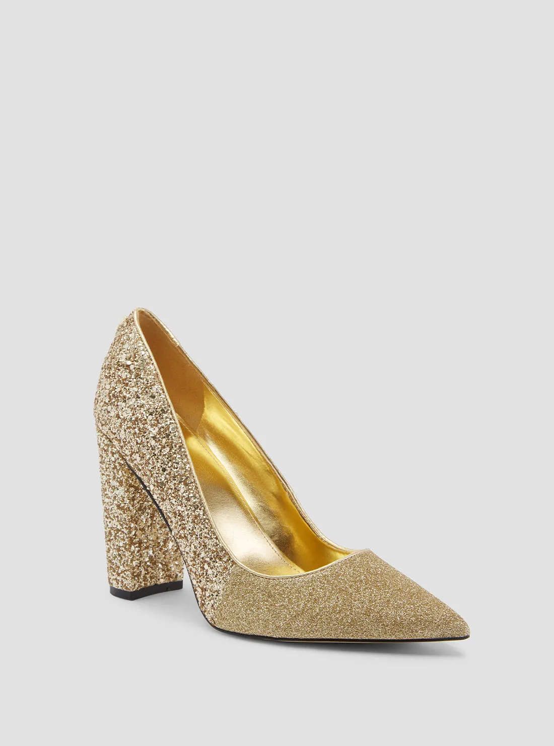 Gold Abagaily Embellished Pumps